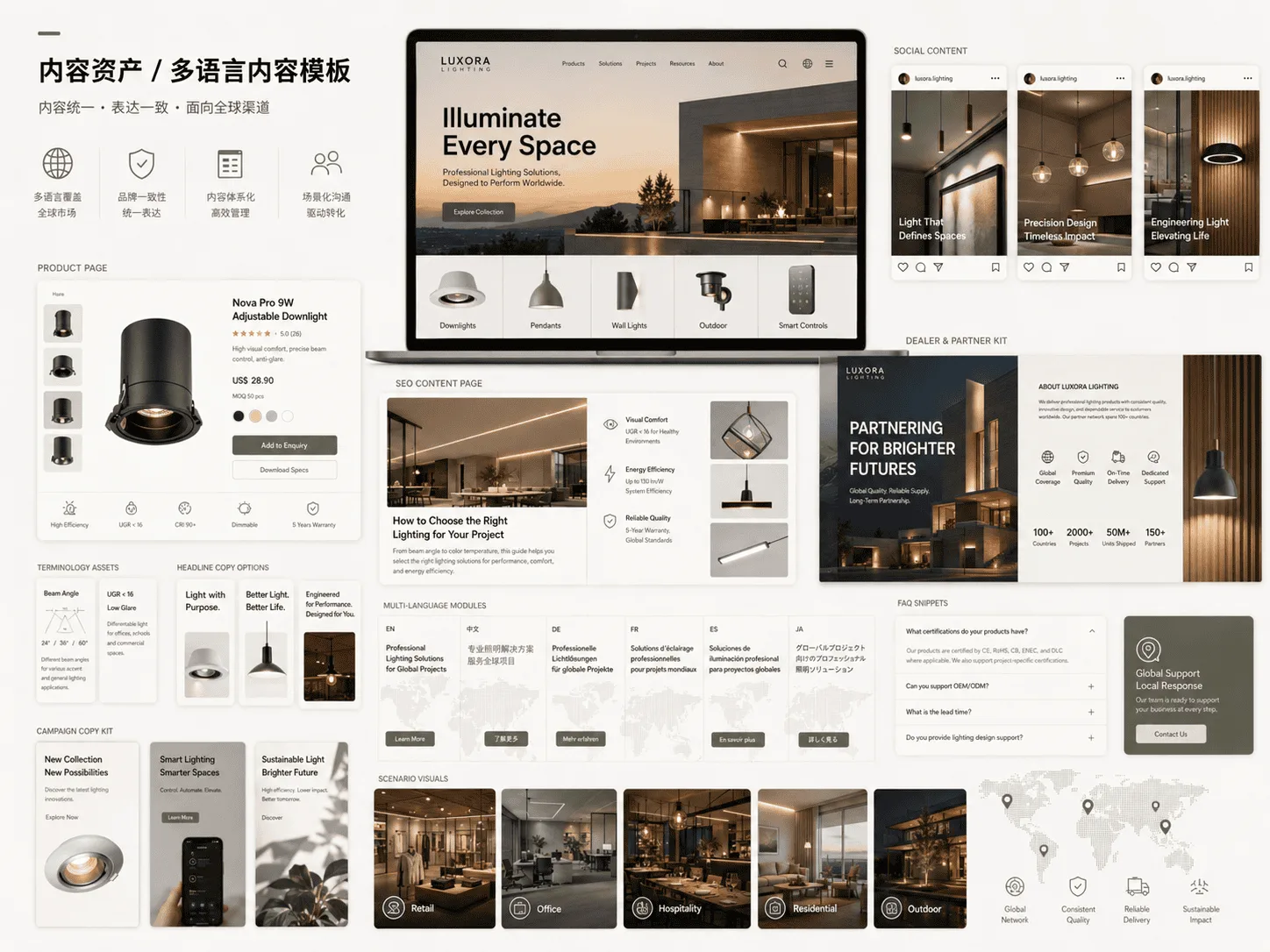 Lighting Export Company Multilingual Content Assets
