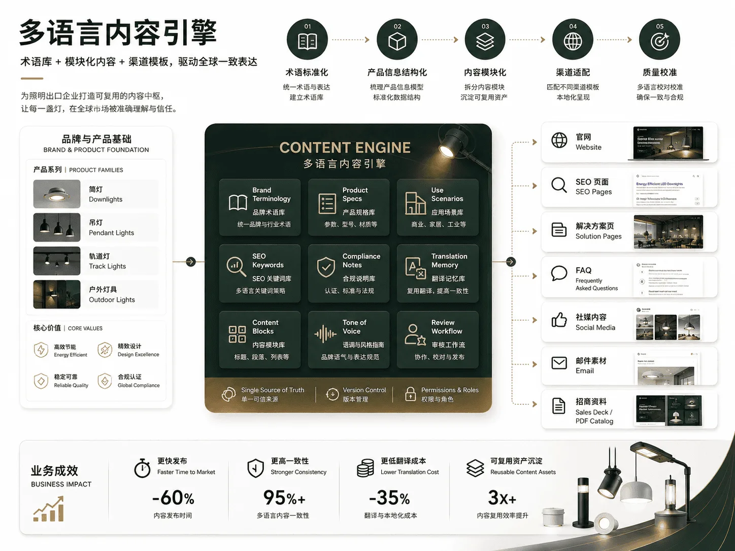 Lighting Export Company Multilingual Content System